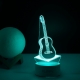 Lampa LED decorativa, 3D, Chitara, din material acril si lumina multicolora, alb