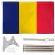 Steag tricolor romania, cu bat pentru fixare pe perete, 90 x 150 cm