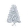 Brad de Craciun artificial cu suport inclus, 210 cm, 800 ramuri/varfuri, plastic, suport, utilizat pentru interior/exterior, alb