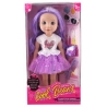 Papusa Fashion cu accesorii, par mov, 35 cm