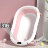 Cadita cu pernuta pentru bebelusi, termometru digital, pliabila, dop de scurgere, picioare anti-alunecare , roz, U-Grow