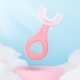 Periuta de Dinti in Forma de U pentru Sugari si Copii 2-6 ani, Peri Moi, 9 cm, Model Inima, Culoare Roz