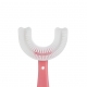 Periuta de Dinti in Forma de U pentru Copii 6-12 ani, Peri Moi, 12 cm, Model Inima, Culoare Roz