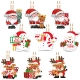 Set 9 Decoratiuni de Craciun din Lemn cu Snur pentru Agatare in Brad, Model Reni, 3 Modele, Diferite Dimensiuni, Multicolor
