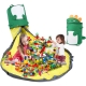 Cutie de depozitare 2in1 impermeabila, covor pentru jucarii si lego 150cm, capacitate mare, cu manere, cu sfori, inaltime 40cm, Verde
