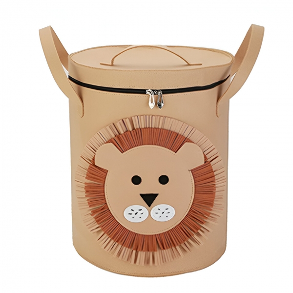 Cutie de depozitare 2in1 impermeabila, covor pentru jucarii si lego 150cm, capacitate mare, cu manere, cu sfori, inaltime 40cm, Maro
