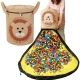 Cutie de depozitare 2in1 impermeabila, covor pentru jucarii si lego 150cm, capacitate mare, cu manere, cu sfori, inaltime 40cm, Maro