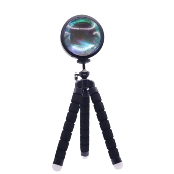 Lampa led tip proiector cu 16 culori rotire 360 de grade, incarcare usb, cu telecomanda, intrerupator, pentru podea, tavan, pereti, Negru