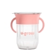 Cana 360 grade cu manere, anticurgere, din silicon fara BPA, roz, 260 ml, U-Grow