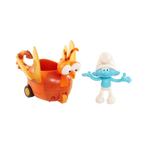 Set figurine Strumfii 5,7 cm - Clumsy si vehiculul libelula