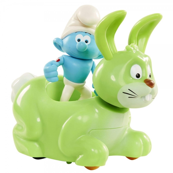 Set figurine Strumfii 5,7 cm - Hefty si vehicul iepuras