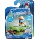 Set figurine Strumfii 5,7 cm - Smurflily si vehicul frunza
