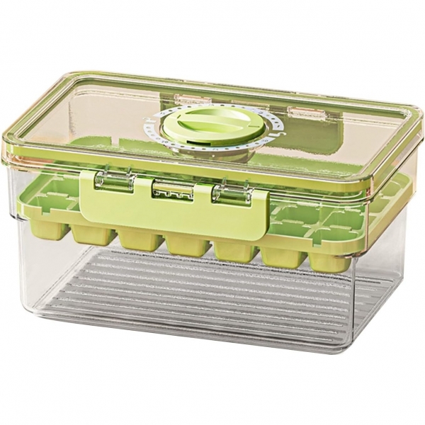 Forma de Gheata, un Strat, Inchidere Etans, din PP+PET, 19 x 12 x 9.5 cm, Verde