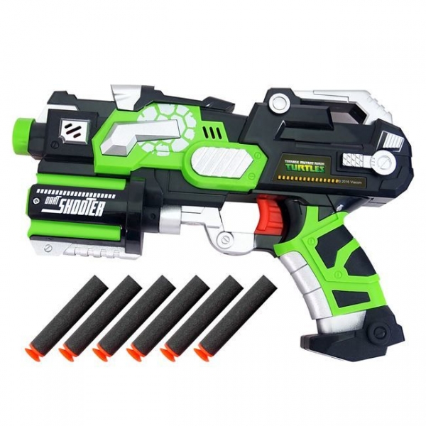 Pistol testoasele Ninja verde, cu gloante de burete