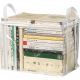 Cutie de Depozitare, din PVC+Textil, Rezistenta la Apa, Geanta pentru Carti, 23x17x28 cm, Transparent-Alb
