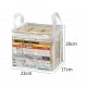 Cutie de Depozitare, din PVC+Textil, Rezistenta la Apa, Geanta pentru Carti, 23x17x28 cm, Transparent-Alb