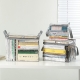 Cutie de Depozitare, din PVC+Textil, Rezistenta la Apa, Geanta pentru Carti, 23x17x28 cm, Transparent-Alb