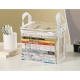 Cutie de Depozitare, din PVC+Textil, Rezistenta la Apa, Geanta pentru Carti, 23x17x28 cm, Transparent-Alb