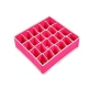 Cutie De Depozitare, Pentru Lenjerie, Sosete Si Sutiene, Material Textil, 24 Compartimente, 32 x 32 x 10 cm, Culoare Roz