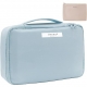 Geanta de Calatorie, pentru Cosmetice si Articole de Toaleta, Material Impermeabil, 2 in 1, Portfard Interior Detasabil, 23 x 16 x 8 cm, Albastru