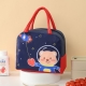 Geanta Termoizolanta pentru Copii, 23x13x19 cm, Model Imprimeu Ursulet Astronaut, din Folie de Aluminiu si Panza Oxford, Albastru/Rosu