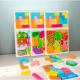 Puzzle Montessori din Lemn pentru Copii, Tip Tetris 2in1 +3 Ani, cu Legume Colorate 3D, Educativ, Intuitiv, Creativ, 21 de Piese, 28.5x17x1.2 cm, Multicolor
