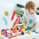 Set 100 Piese Magnetice de Constructie, Magnetic Sticks, Bastonase si Bile, 3 Ani, ABS, Magnet, 24 x 18.5 x 14 cm, Multicolor