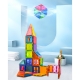 Set 88 Piese Magnetice de Constructie, Piese 5.5 cm, Magnetic Tiles, Forme Geometrice, 3 Ani, ABS, Magnet, 27.5 x 21.5 x 17 cm, Multicolor
