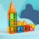 Set 88 Piese Magnetice de Constructie, Piese 5.5 cm, Magnetic Tiles, Forme Geometrice, 3 Ani, ABS, Magnet, 27.5 x 21.5 x 17 cm, Multicolor