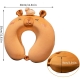 Perna de Calatorie in Forma de U, Pentru Gat si Cap, Umplutura din Spuma cu Memorie, 30x30 cm, Model Capybara, Accesoriu de Voiaj, Birou, Masina, Sistem Prindere Capse, Maro