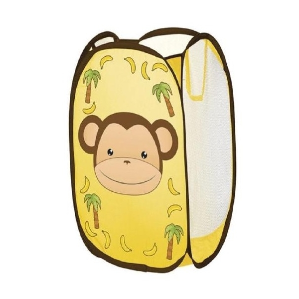 Cos depozitare jucarii , galben, model Maimutica, 48 x 32 x 30 cm, U-Grow