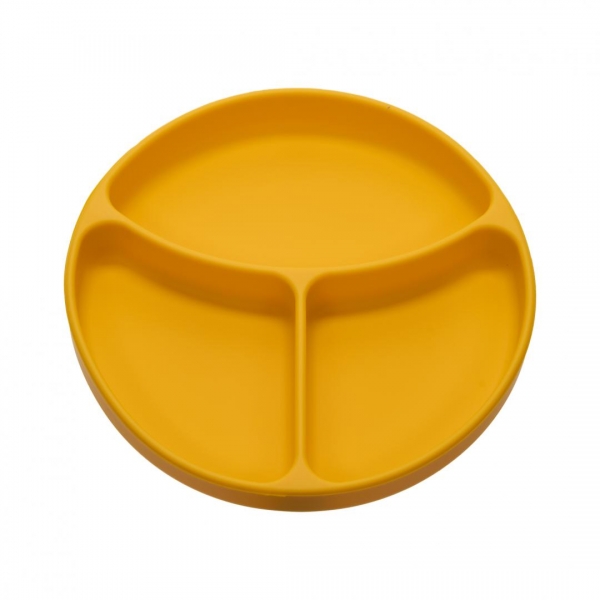 Farfurie compartimentata din silicon, cu ventuza, portocaliu, U-Grow