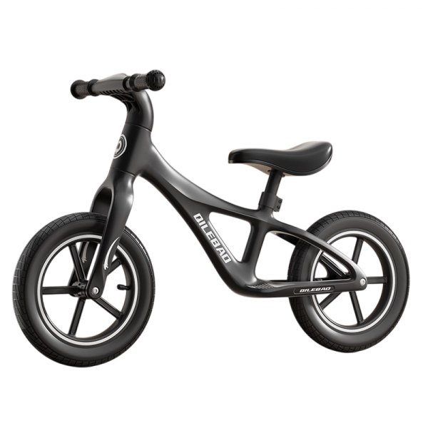 Bicicleta fara pedale, structura metalica, roti silentioase, antiderapante, ghidon cu rotire 360 grade, 2-6 ani, negru