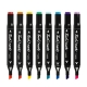 Set 24 markere cu alcool touch room, grosime varf: 3-6 mm , 1-2 mm, non-toxice, geanta inclusa, multicolor