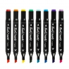Set 24 markere cu alcool touch room, grosime varf: 3-6 mm , 1-2 mm, non-toxice, geanta inclusa, multicolor