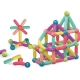 Set 25 de piese magnetice de constructie, puzzle, forme, 3 ani, abs, magnet, 16x6x14 cm, multicolor