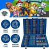 Set complet de colorat cu Paw Patrol–130 de piese, carioci, creioane cerate, stickere și accesorii, in servieta, Albastru