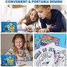 Set complet de colorat cu Paw Patrol–130 de piese, carioci, creioane cerate, stickere și accesorii, in servieta, Albastru