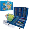 Set complet de colorat cu Paw Patrol–130 de piese, carioci, creioane cerate, stickere și accesorii, in servieta, Albastru