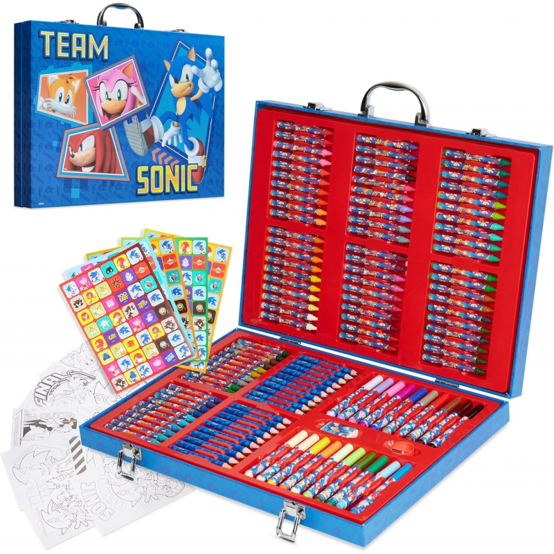 Set complet de colorat cu Sonic –137 de piese, carioci, creioane