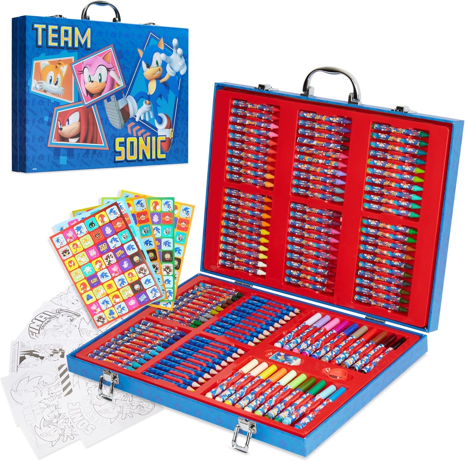 Set complet de colorat cu Sonic –137 de piese, carioci, creioane