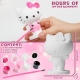 Set figurina de pictat, Hello Kitty, cu pensula si accesorii, 9 x 5.7 x 10.7 cm, Roz multicolor