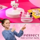 Set figurina de pictat, Hello Kitty, cu pensula si accesorii, 9 x 5.7 x 10.7 cm, Roz multicolor