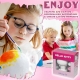 Set figurina de pictat, Hello Kitty, cu pensula si accesorii, 9 x 5.7 x 10.7 cm, Roz multicolor