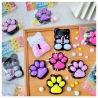 Jucarie antistres squishy, cu revenire lenta, model labuta de pisica cu sclipici, Squishi Pinch Family, roz deschis
