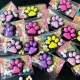 Jucarie antistres squishy, cu revenire lenta, model labuta de pisica cu sclipici, Squishi Pinch Family, roz deschis