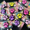 Jucarie antistres squishy, cu revenire lenta, model labuta de pisica cu sclipici, Squishi Pinch Family, roz deschis