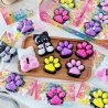 Jucarie antistres squishy, cu revenire lenta, model labuta de pisica cu sclipici, Squishi Pinch Family, roz deschis