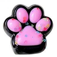 Jucarie antistres squishy, cu revenire lenta, model labuta de pisica cu sclipici, Squishi Pinch Family, roz deschis