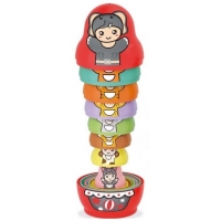 Jucarie de stivuire pentru copii, papusi Matrioska, 8 piese, dimensiuni de la 10 pana la 2.5 cm, 3+ ani, Multicolor